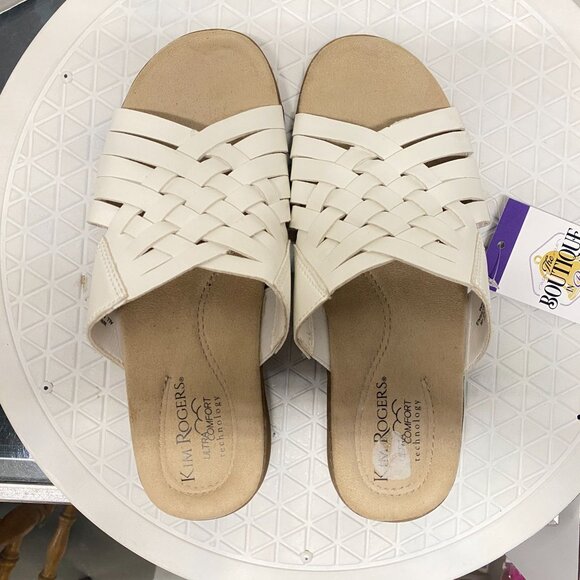 Kim Rogers Jovie Sandals White Womens 8 Ultra Comfort Technology Resort Vacation - Picture 7 of 12